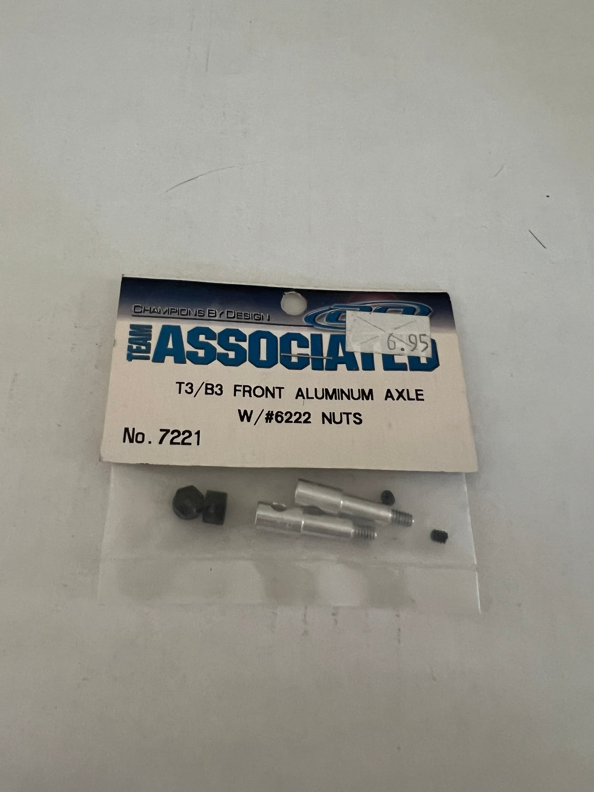 T3/B3 FRONT ALUMINUM AXLE 2/#6222 NUTS-ASC7221