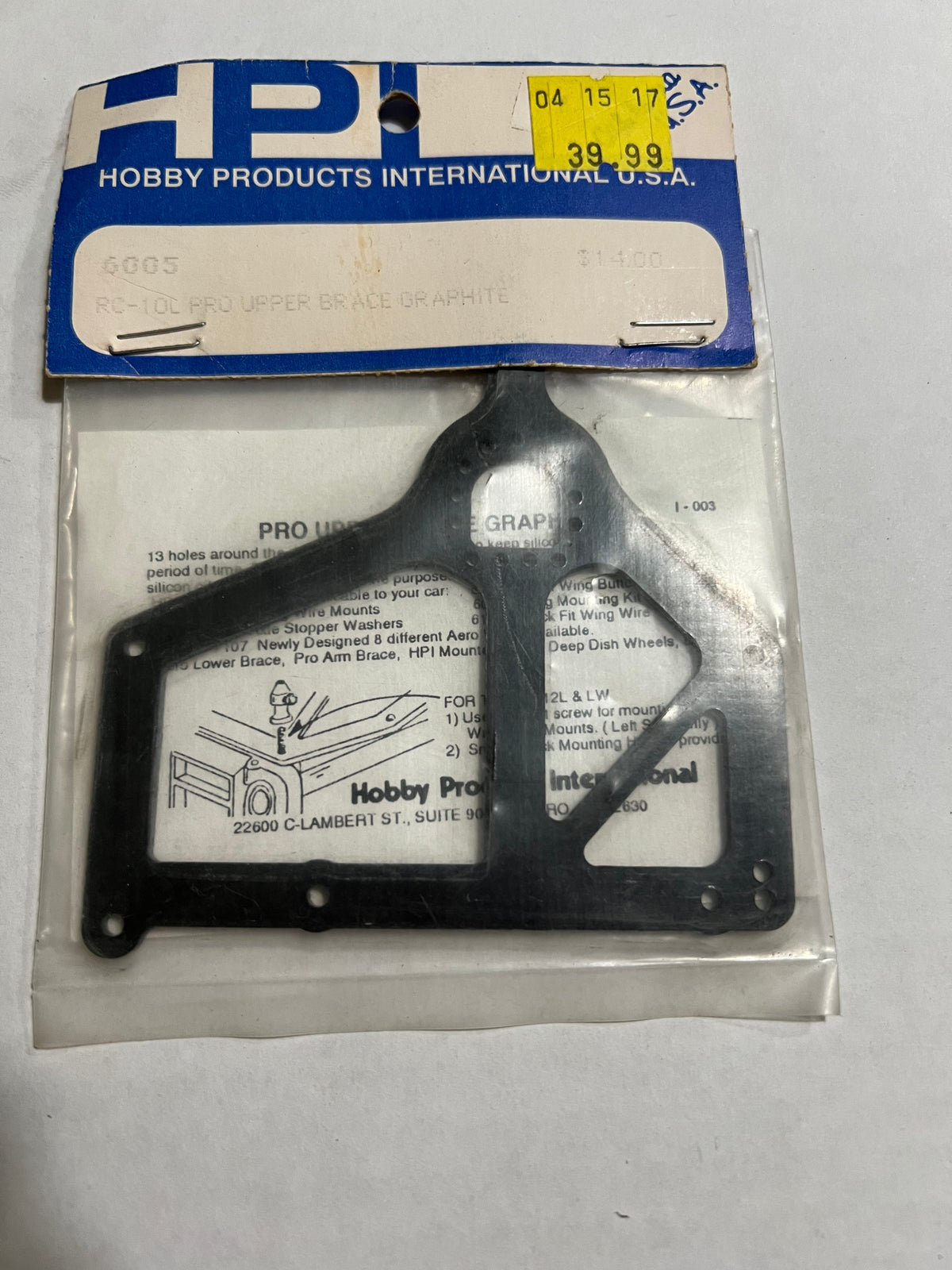 RC-10C PRO UPPER BRACE GRAPHITE-ASC6005