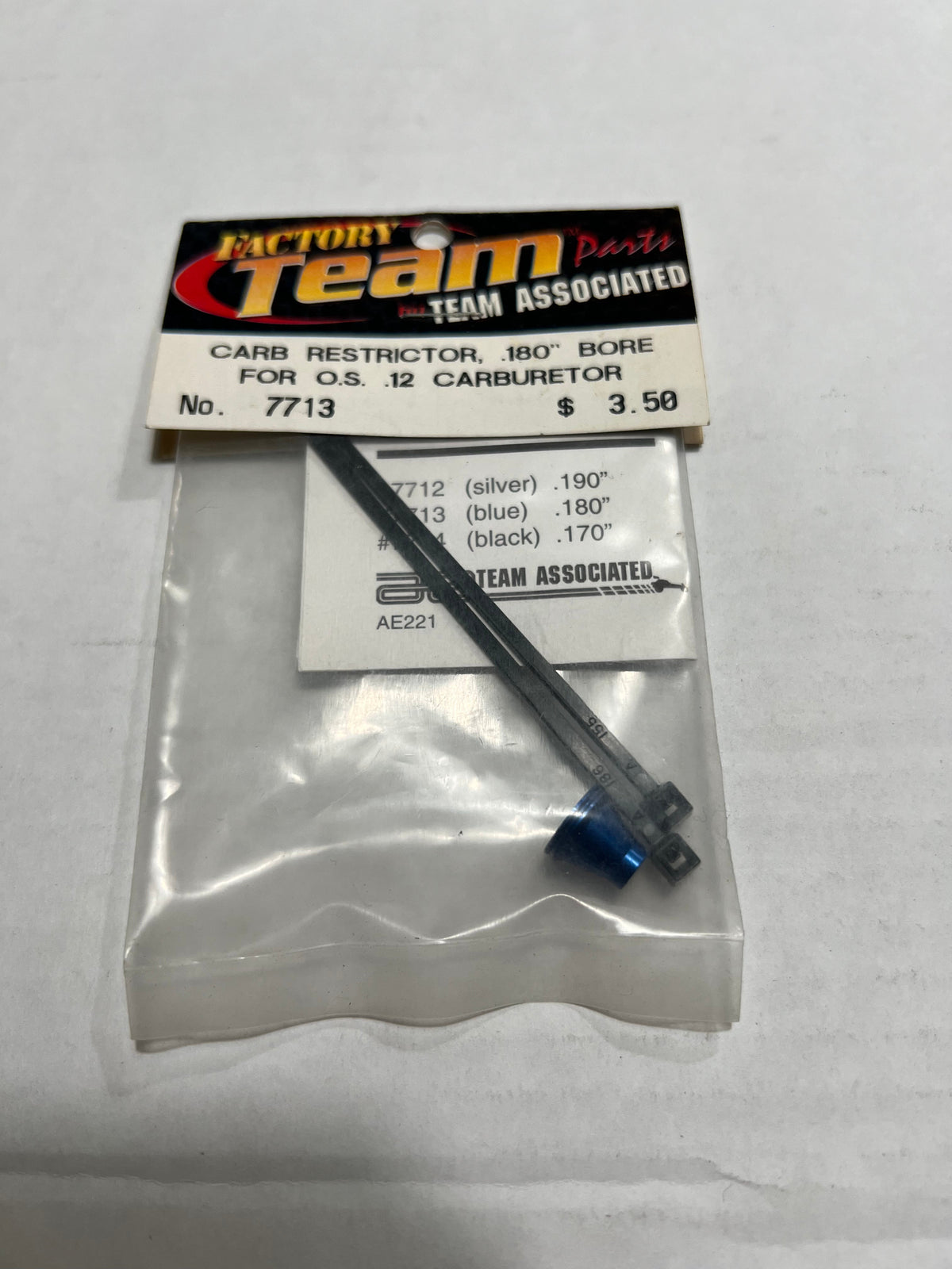 CARB RESTRICTOR.180'' BORE FOR O.S. .12 CARBURETOR-ASC7713