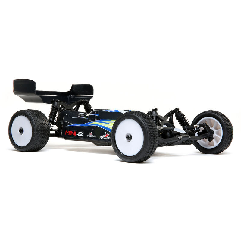 1/16 Mini-B 2WD Buggy Brushed RTR, Black/White - LOS01016T2