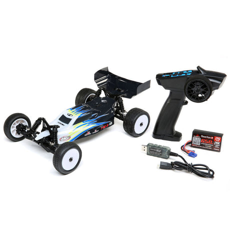 1/16 Mini-B 2WD Buggy Brushed RTR, Black/White - LOS01016T2 - LOS01016T2