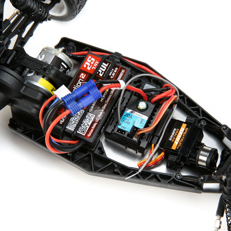 1/16 Mini-B 2WD Buggy Brushed RTR, Black/White - LOS01016T2