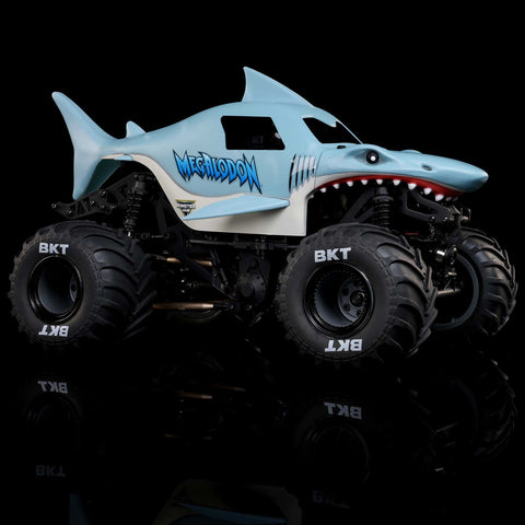 1/18 Mini LMT Megalodon 2S 4X4 RTR Brushed Monster Truck (Battery & Charger Included), Blue