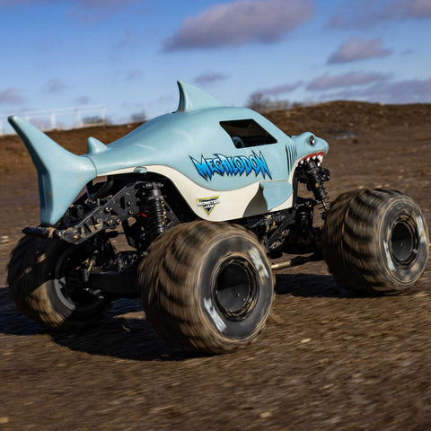 1/18 Mini LMT Megalodon 2S 4X4 RTR Brushed Monster Truck (Battery & Charger Included), Blue