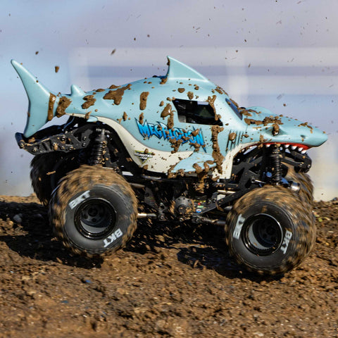 1/18 Mini LMT Megalodon 2S 4X4 RTR Brushed Monster Truck (Battery & Charger Included), Blue