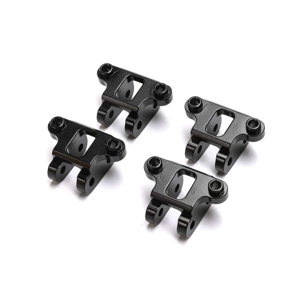 Aluminum Axle Shock Mount Black (4): TLR Tuned LMT - LOS344003