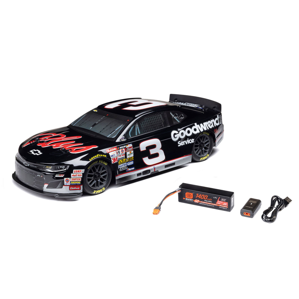 LOSF1122503 1/12 NASCAR RCR No. 3 GM Goodwrench (Battery & Charger Included)