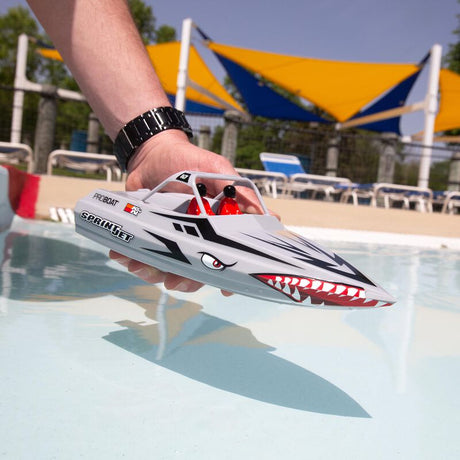 Sprintjet 9 Self-Righting Deep-V Jet Boat Brushed RTR Silver - PRB08045T2