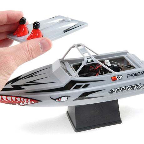 Sprintjet 9 Self-Righting Deep-V Jet Boat Brushed RTR Silver - PRB08045T2