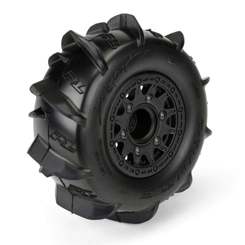 1/10 Dumont Front/Rear 2.2"/3.0" SC Mounted 12mm Black Raid (2) -PRO1018510