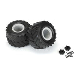 1/10 Demolisher Fr/Rr 2.6"/3.5" MT Tires Mounted 12mm Gray Whls (2) - PRO1018715