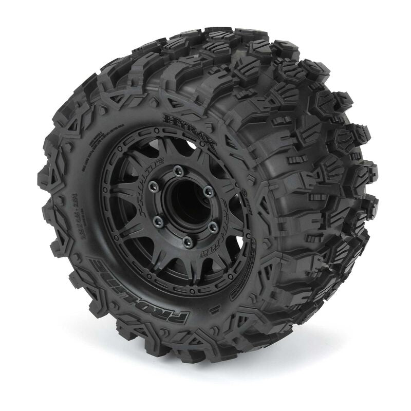 1/10 Hyrax Front/Rear 2.8" MT Tires Mounted 12mm Black Raid (2) - PRO1019010