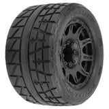 1/8 Menace HP BELTED Fr/Rr 3.8" MT Tires Mounted 17mm Black Raid (2) - PRO1020610