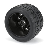 1/8 Menace HP BELTED Fr/Rr 3.8" MT Tires Mounted 17mm Black Raid (2) - PRO1020610