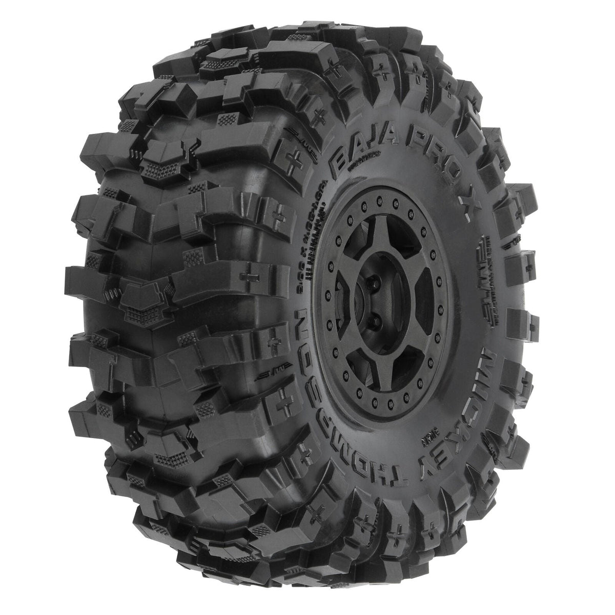 1/10 Mickey Thompson Baja Pro X G8 F/R 1.9" MTD 12mm Blk Holcomb (2) - PRO1021310