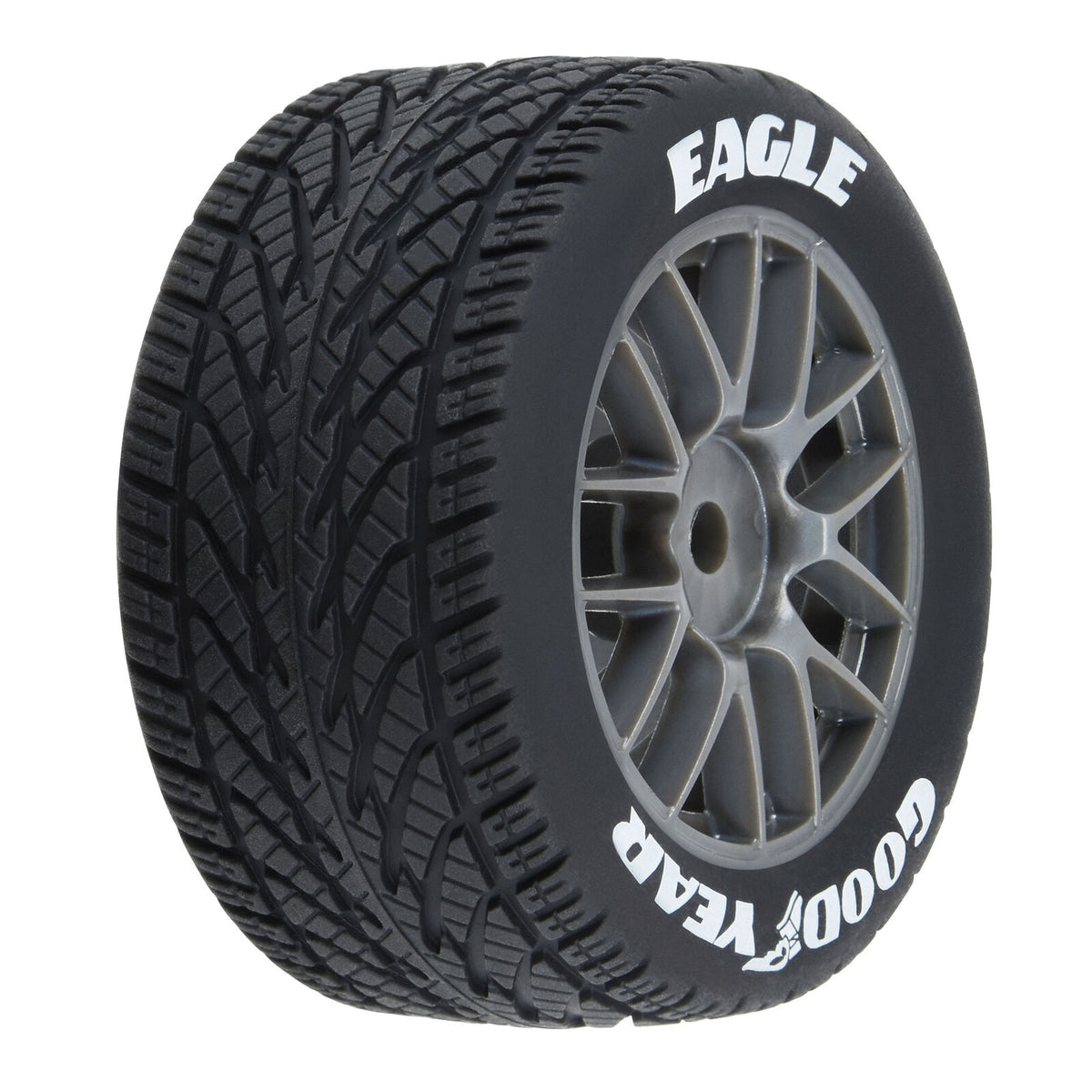 Pro-Line 1/12 Goodyear Eagle Wet Tire F/R MTD Gray Wheels (4)