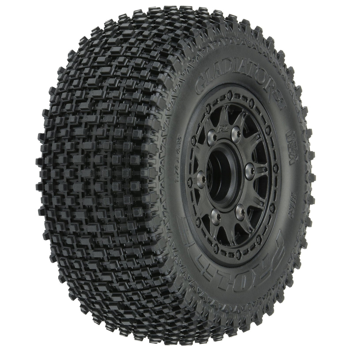 1/10 Gladiator M3 Front/Rear 2.2"/3.0" SC Mounted 12mm Blk Raid (2) - PRO116912
