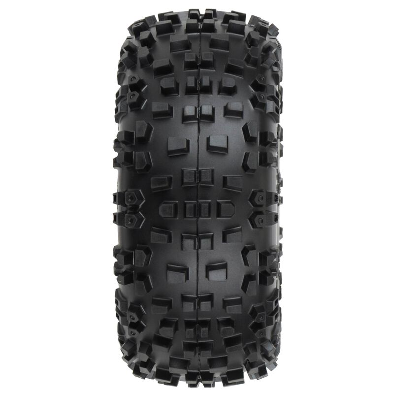 1/10 Badlands Front/Rear 2.8" MT Tires Mounted 12mm Blk Raid (2) - PRO117310
