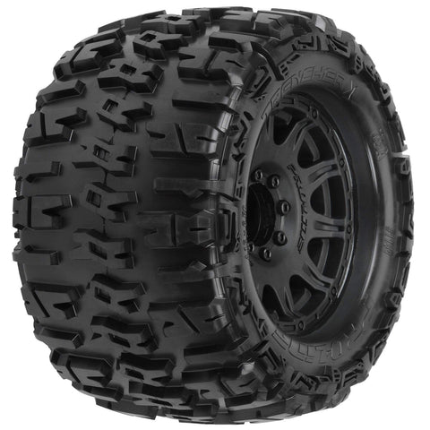 1/8 Trencher X F/R 3.8" MT Tires Mounted 17mm Blk Raid (2) - PRO118410
