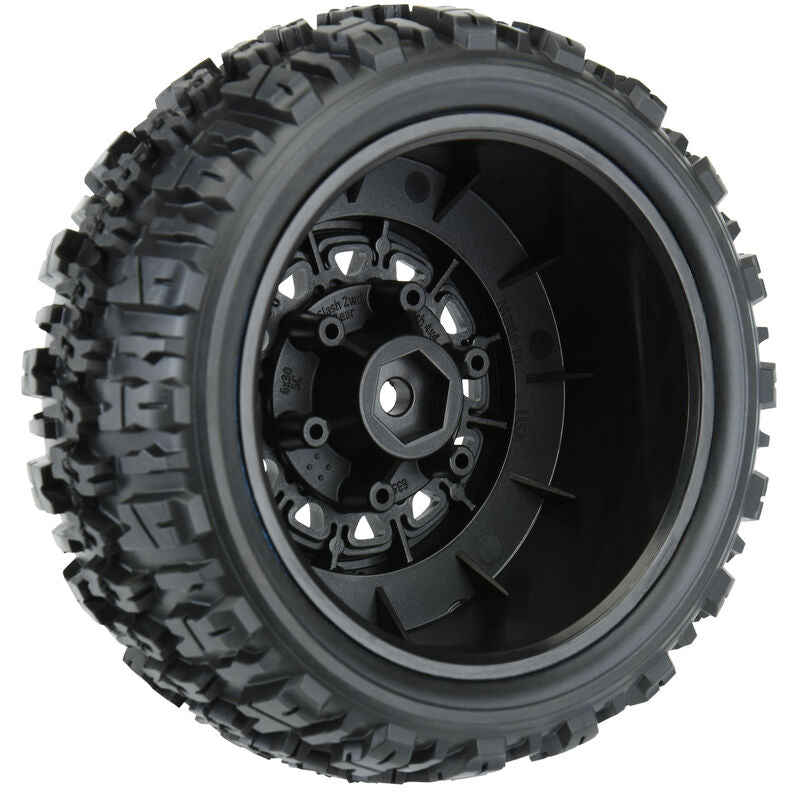 1/10 Trencher X Front/Rear 2.2"/3.0" SC Mounted 12mm Black Raid (2) - PRO119010