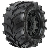 1/10 Masher Front/Rear 2.8" MT Tires Mounted 12mm Blk Raid (2) - PRO119210