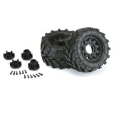 1/10 Masher Front/Rear 2.8" MT Tires Mounted 12mm Blk Raid (2) - PRO119210