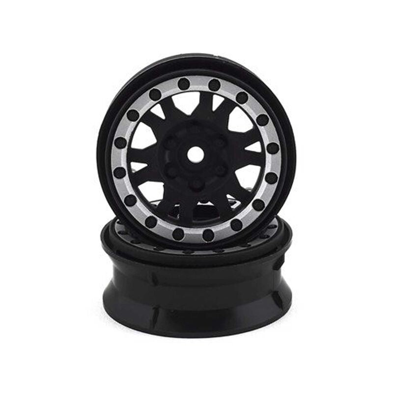 Impulse 1.9" Black/Silver Wheel (2): Crawlers F/R