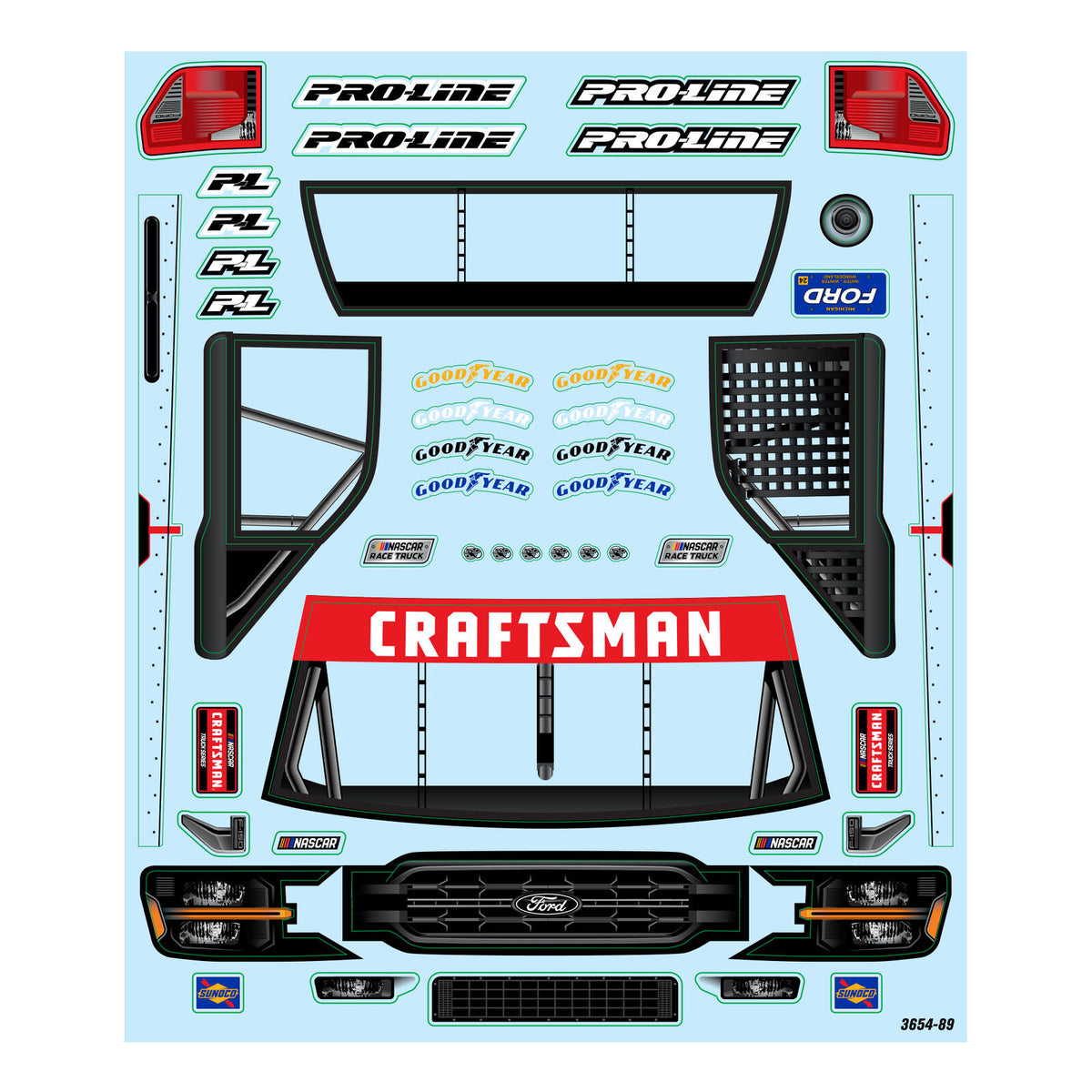 Pro-Line Racing 1/12 Pre-Cut 2024 Ford F-150 Truck Clear Body: Losi NASCAR