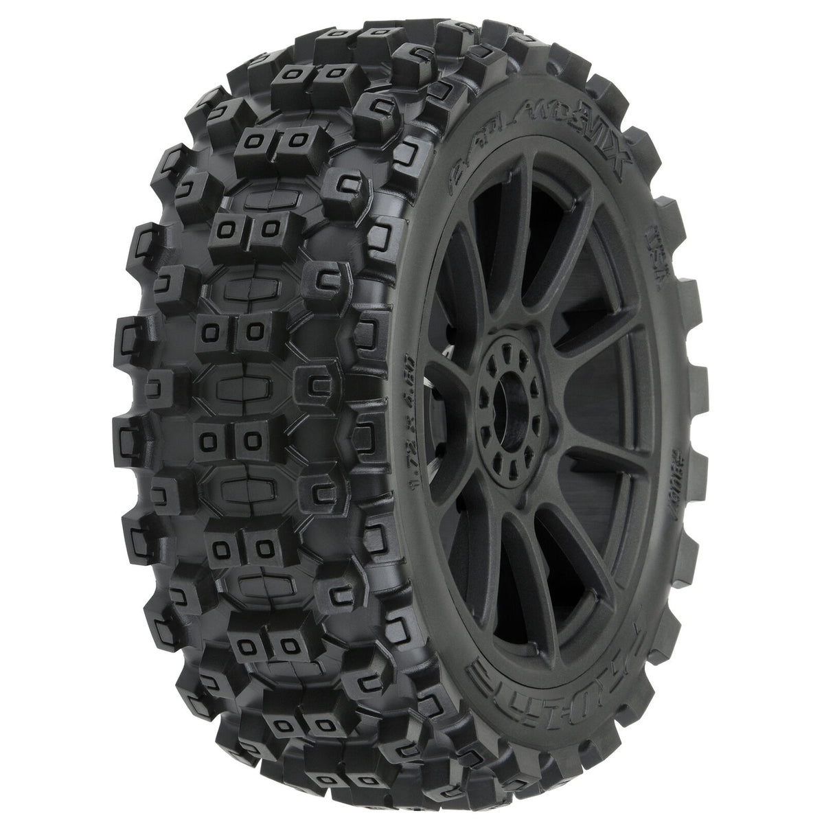 1/8 Badlands MX M2 F/R Buggy Tires Mounted 17mm Black Mach 10 (2) - PRO906721