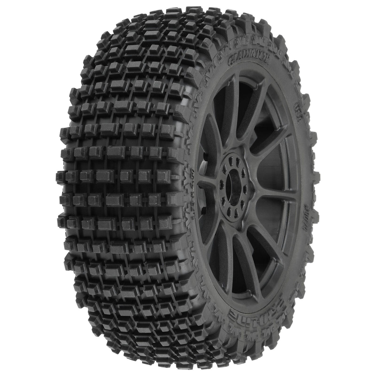 1/8 Gladiator M2 Fr/Rr Buggy Tires Mounted 17mm Black Mach 10 (2) - PRO907421