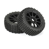 1/8 Gladiator M2 Fr/Rr Buggy Tires Mounted 17mm Black Mach 10 (2) - PRO907421