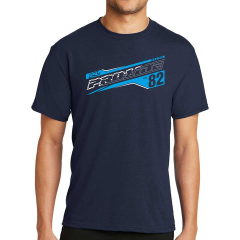 Pro-Line Racing Streak Deep Navy T-Shirt, Small - PRO985401