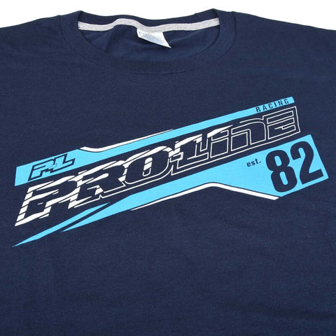 Pro-Line Racing Streak Deep Navy T-Shirt, Small - PRO985401