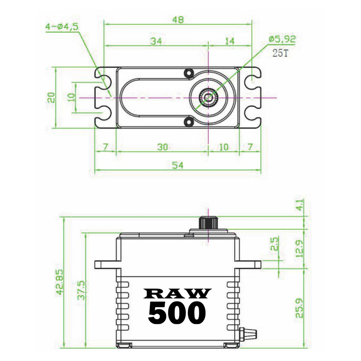 SEHREEFS159 RC RAW 500 Brass Edition Servo Programable