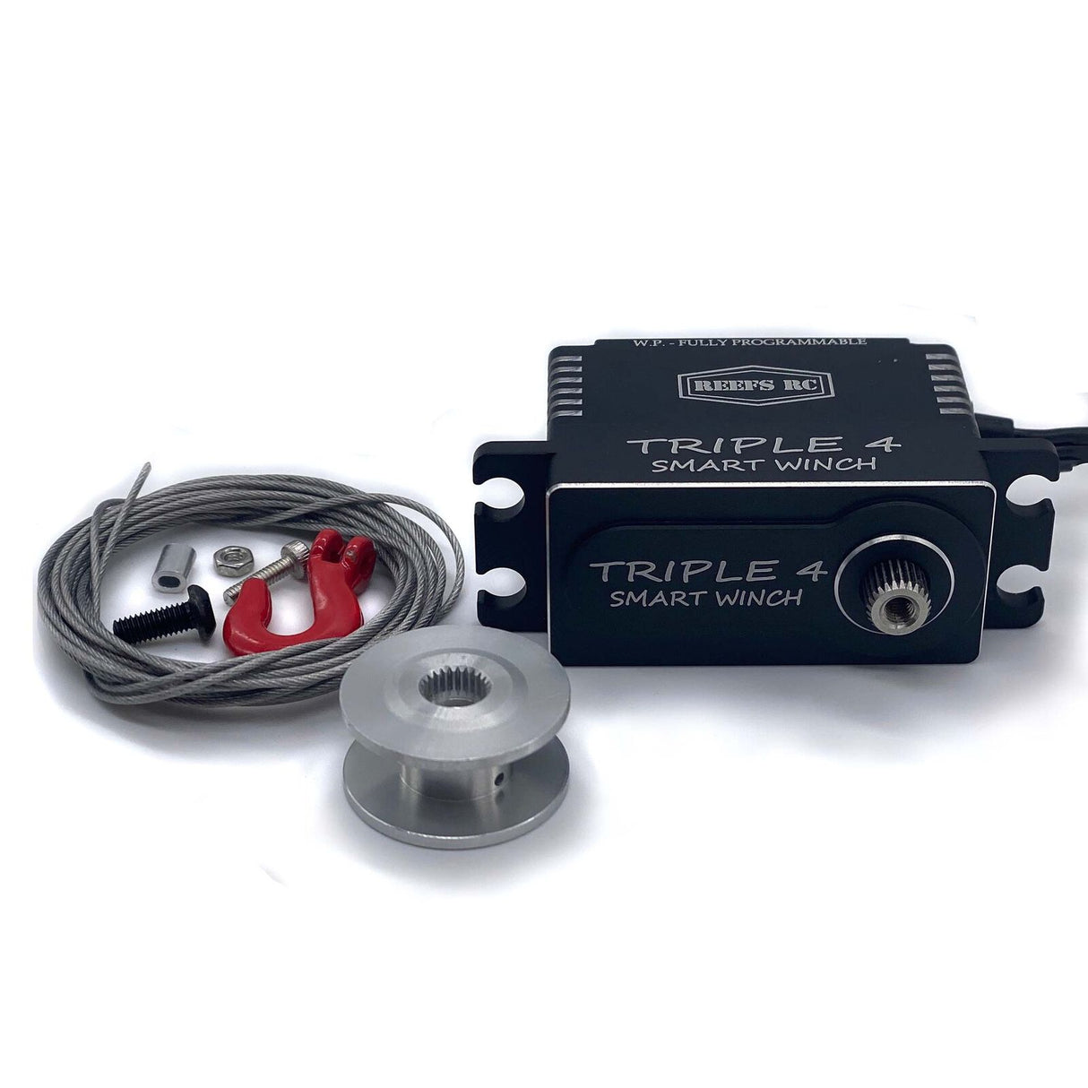SEHREEFS79 RC Triple4 Digital Metal Gear Waterproof Programmable Winch Servo, Black
