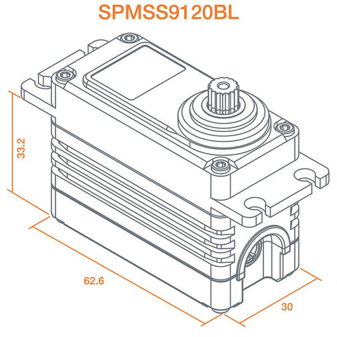 S9120BL 1/5 Digital HV High Torque Brushless Metal Gear Surface Servo - SPMSS9120BL