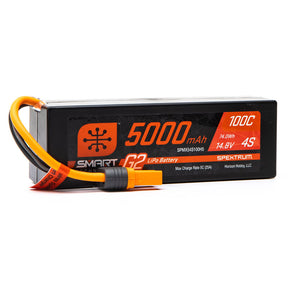 Spektrum 14.8V 5000mAh 4S 100C Smart G2 Hardcase LiPo Battery: IC5 - SPMX54S100H5