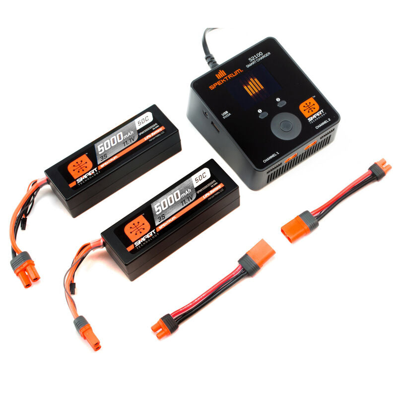 Smart Powerstage 6S Surface Bundle 5000mAh 3S LiPo Battery (2) S2100 Charger - SPMXPS6