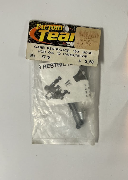 ASC7712 CARB RESTRICTOR, 190" BORE FOR O.S. 12 CARBURETOR