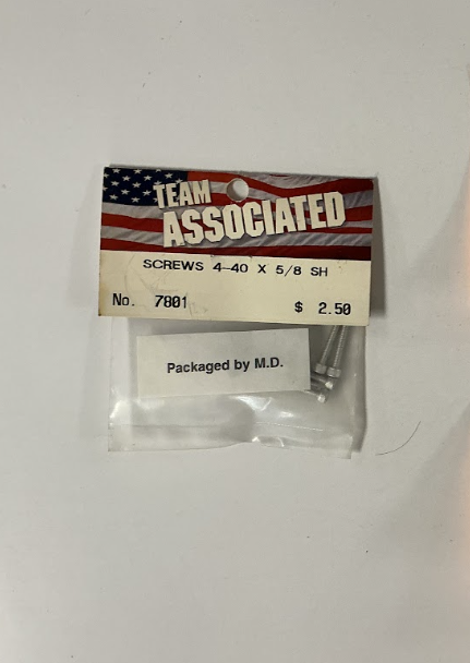 ASC7801 SCREWS 4-40 X 5/8 SH