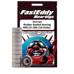 5x11x4 Rubber Sealed Bearing, MR115-2RS (10) - TFE268