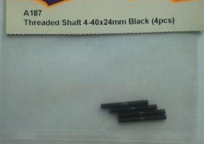 HPI RACING - A187 Threaded Shaft 4-40x24mm Black (4 pcs) - A187
