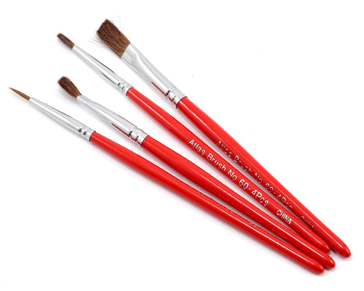 Atlas Brush Red Sable Round & Flat Brush Set (4) - ABS60-4PS