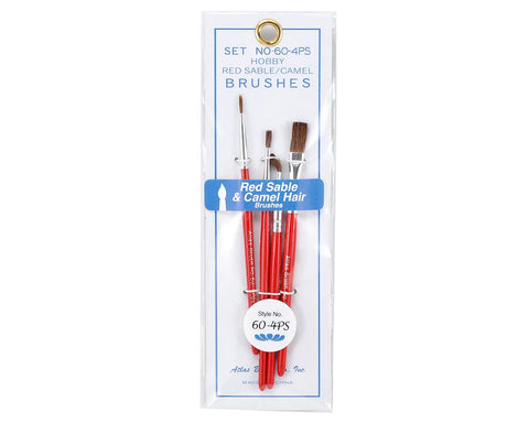 Atlas Brush Red Sable Round & Flat Brush Set (4) - ABS60-4PS