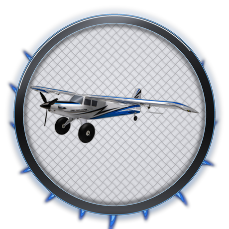 Airplanes Under $200 category bubble - carbon ring with blue flames