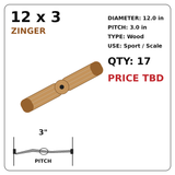 Zinger 12x3 Wood Propeller