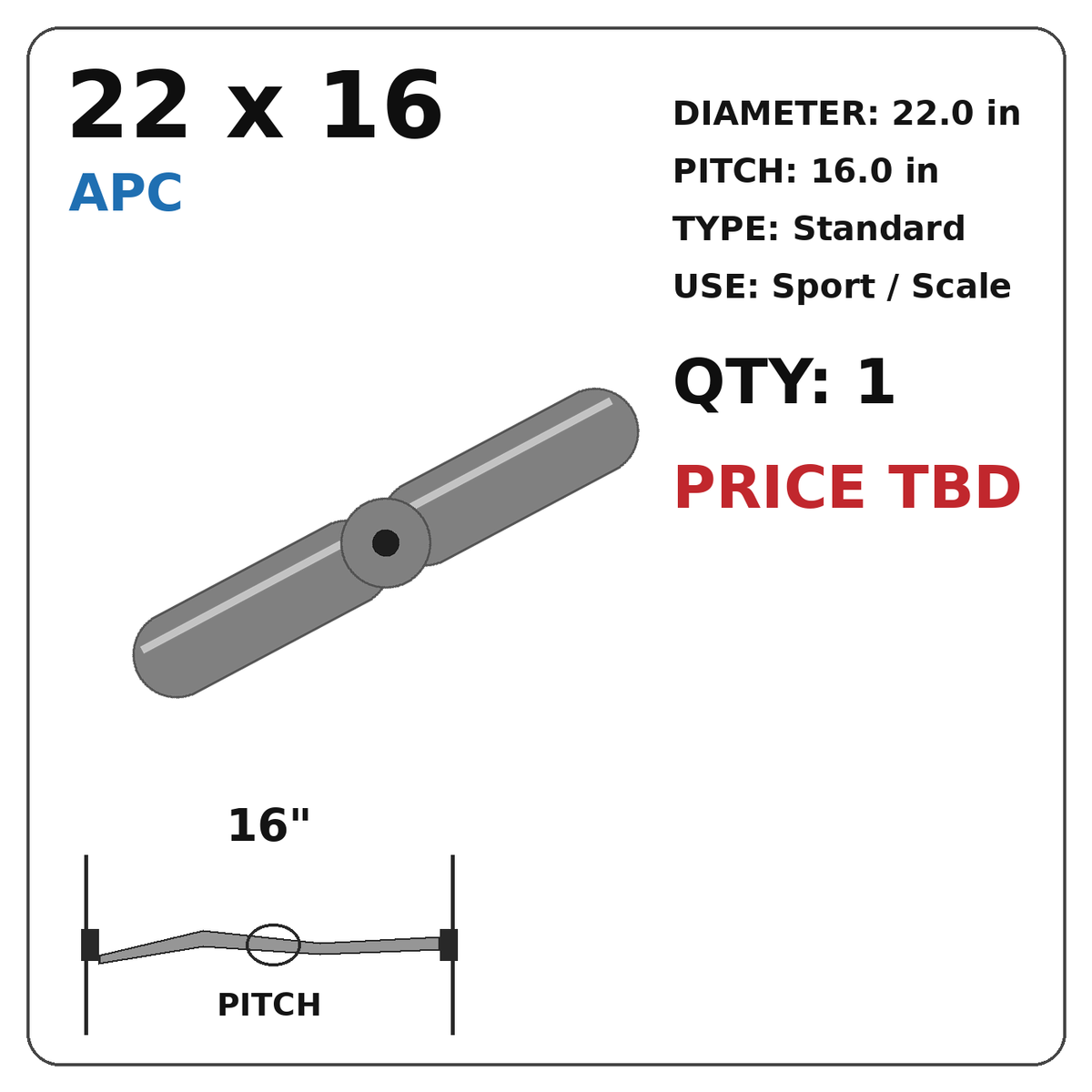 APC 22x16 Propeller