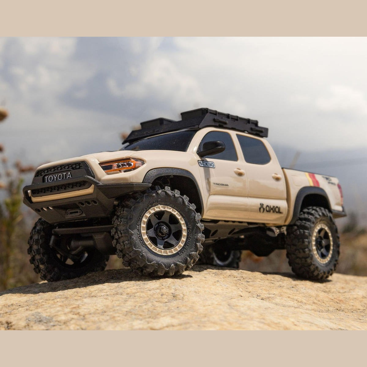 Axial 1/30 SCX30 Toyota Tacoma TRD Pro Overland Edition 4X4 RTR Brushed Rock Crawler (Battery & Charger Included), Tan