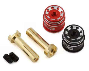 Yeah Racing Heatsink Bullet Plug Grips w/4mm Bullets (Black/Red) - YEA-WPT-0159 - YEA-WPT-0159