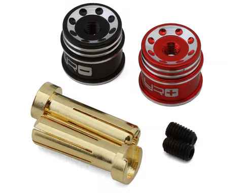 Yeah Racing Heatsink Bullet Plug Grips w/5mm Bullets (Black/Red) - YEA-WPT-0160